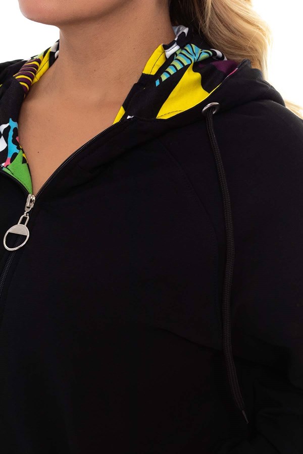 JOY750 Taşlı Kedili Sweat Elbise