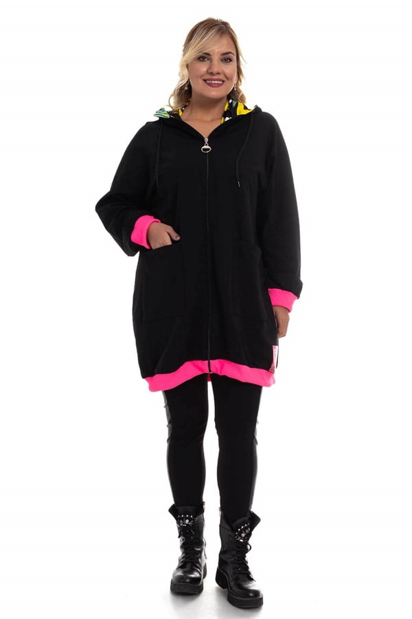 JOY750 Taşlı Kedili Sweat Elbise