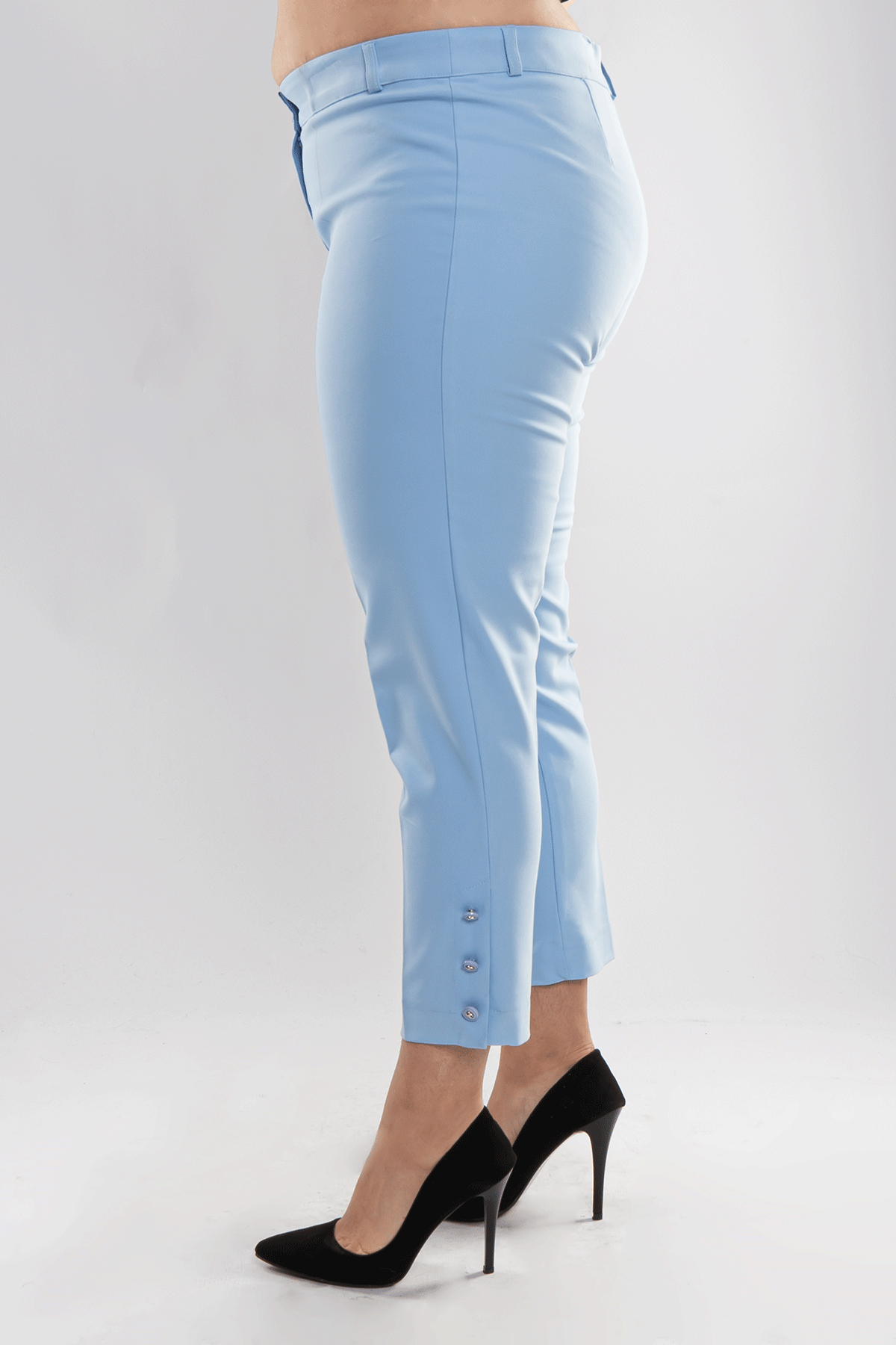 P8323 PAÇA DÜĞMELİ KUMAŞ PANTOLON