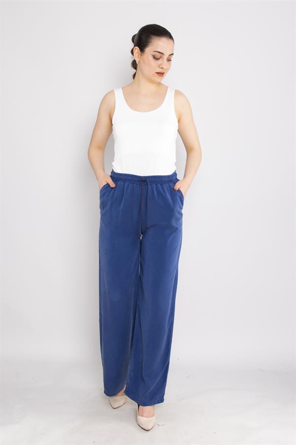 ŞMA8033 Beli lastikli Tencel Bol Paça Pantolon
