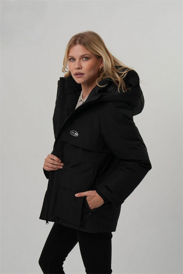 SOFİA Kapüşonlu Cep Detay Kadın Mont