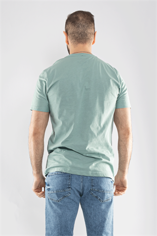 0689 Bisiklet Yaka Pamuk Düz Basic Tshirt