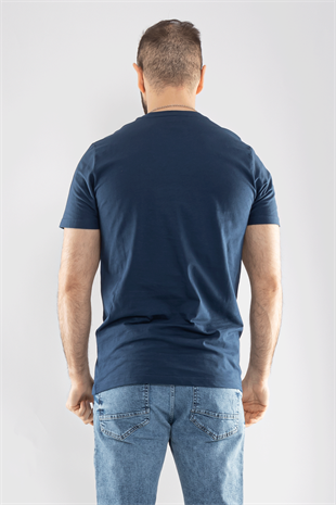 0689 Bisiklet Yaka Pamuk Düz Basic Tshirt
