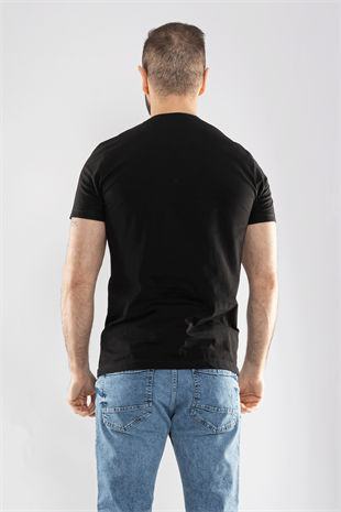 0689 Bisiklet Yaka Pamuk Düz Basic Tshirt