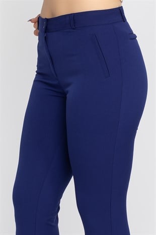 11634 Yan Cep Klasik Krep Pantolon