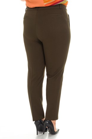 11634 Yan Cep Klasik Krep Pantolon