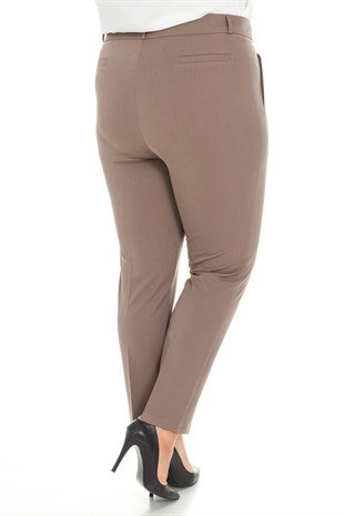 11634 Yan Cep Klasik Krep Pantolon