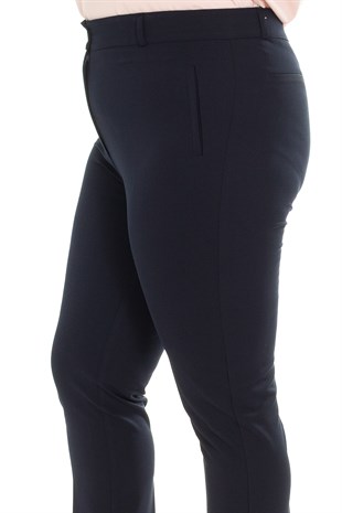 11634 Yan Cep Klasik Krep Pantolon
