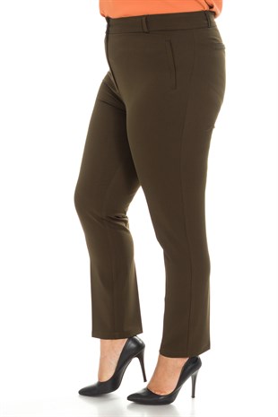 11634 Yan Cep Klasik Krep Pantolon