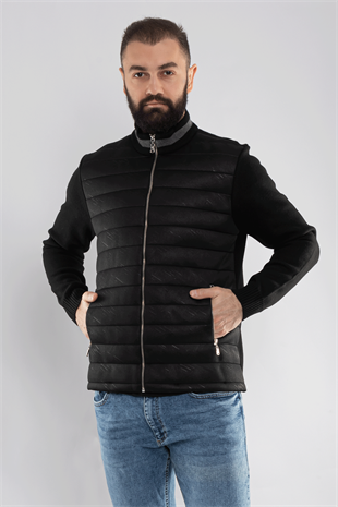 14239 Fermuarlı Kapitone Çelik Örgü Detay Mont