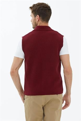 14246 Polo Yaka Düğmeli Erkek Yelek