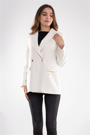 1886 Tuvıd Kendinden Desen Pamuklu İki Düğme Blazer Ceket