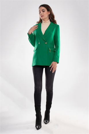 1886 Tuvıd Kendinden Desen Pamuklu İki Düğme Blazer Ceket