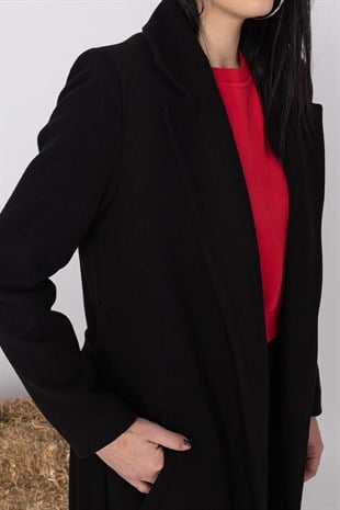 20128 Kuşaklı Erkek Yaka Kaşe Kaban