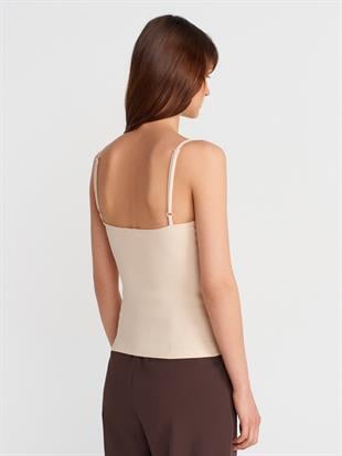 21015 Askılı Dantel Detay Top Crop