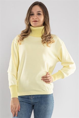 2165 Tam Balıkçı Yaka Eteği Lastikli Kadın Sweat