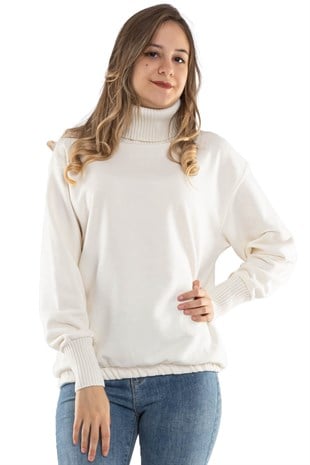 2165 Tam Balıkçı Yaka Eteği Lastikli Kadın Sweat