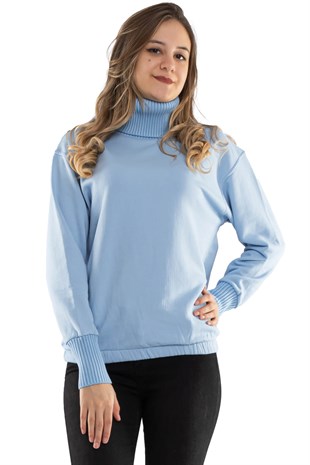 2165 Tam Balıkçı Yaka Eteği Lastikli Kadın Sweat