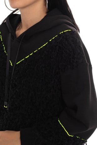 2209 Saçaklı Kapşonlu Pamuklu Sweat