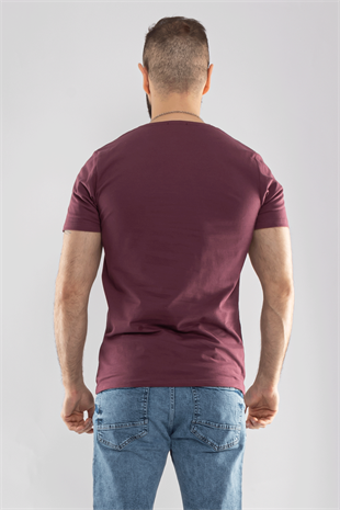 2413 Bisiklet Yaka Merserize Pamuk Düz Basic Tshirt