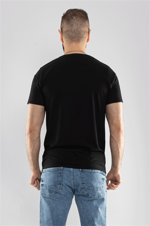 2413 Bisiklet Yaka Merserize Pamuk Düz Basic Tshirt