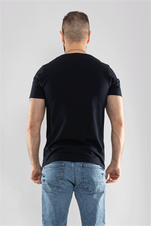 2413 Bisiklet Yaka Merserize Pamuk Düz Basic Tshirt