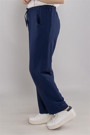 24E161 Beli Lastikli Viscon Pantolon