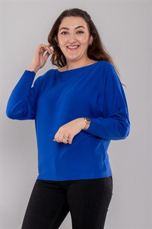 2FM67 Kayık Yaka Yarasa Kol Gömlek