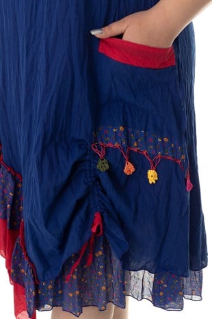 3055 ETEĞİ KATLI OTANTİK ELBİSE
