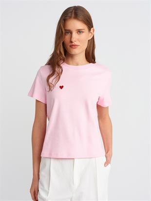 30584 Bisiklet Yaka Pamuklu Tshirt
