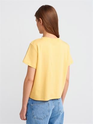 30584 Bisiklet Yaka Pamuklu Tshirt