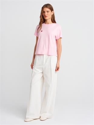 30584 Bisiklet Yaka Pamuklu Tshirt
