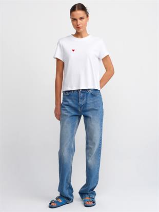 30584 Bisiklet Yaka Pamuklu Tshirt