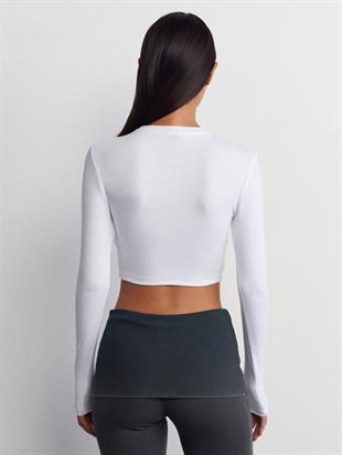 31236 Uzun Kollu Basic Crop Top Body