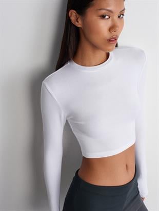 31236 Uzun Kollu Basic Crop Top Body