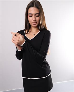 316 Vyaka Uzun Kol Sosisli Model Triko Bluz