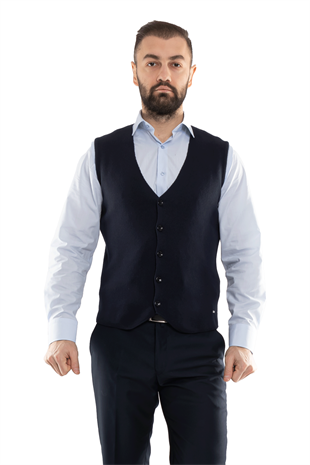 33117 Slimfit V Yaka Pamuklu Triko Erkek Yelek