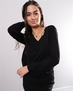 344 Vyaka Aksesuar Detay Uzun Kollu Triko Bluz