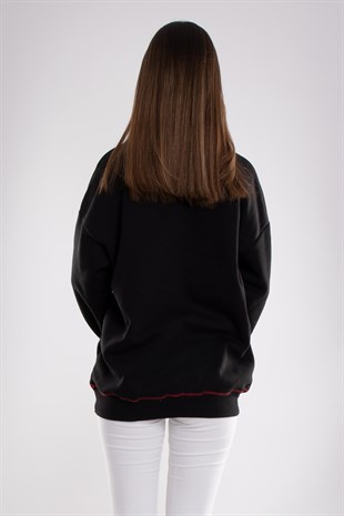 3648 Bisiklet Yaka Colorado Baskı İçi Şardonlu Pamuk Sweat