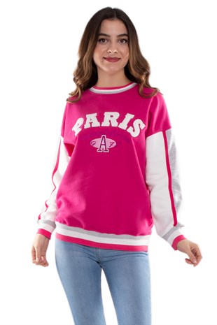 3691 Bisiklet Yaka Paris İçi Şardonlu Pamuklu Kadın Sweat