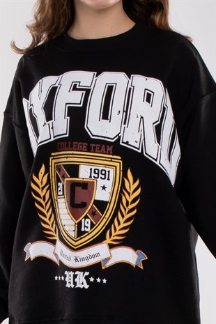 3696 Bisiklet Yaka Oxford İçi Şardonlu Pamuklu Kadın Sweat