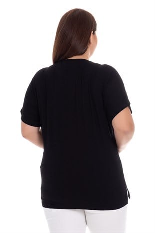 406 BB ÇİÇEK BASKI DESEN SANDY KUMAŞ BLUZ
