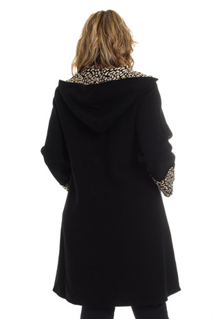 4061-3 LEOPAR DETAYLI DÜĞMELİ ÇELİK ÖRGÜ HIRKA