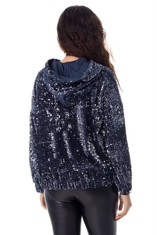 4740 KAPŞONLU PULPAYET SWEATSHİRT