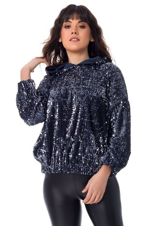 4740 KAPŞONLU PULPAYET SWEATSHİRT