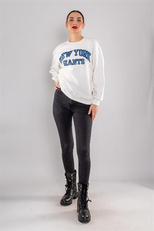 5017 NY Gants İçi Şardonlu Bisiklet Yaka Sweatshirt