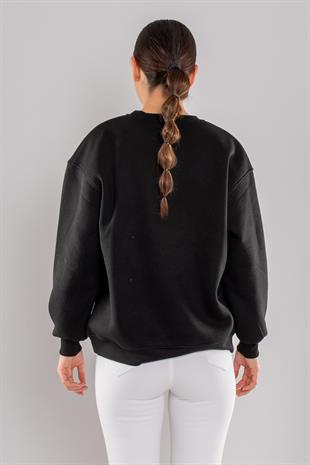 5017 NY Gants İçi Şardonlu Bisiklet Yaka Sweatshirt
