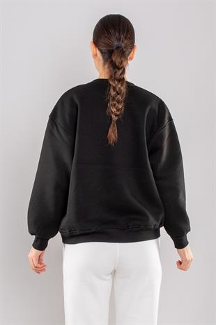 5120 Michagen Bisiklet Yaka İçi Şardonlu Sweatshirt