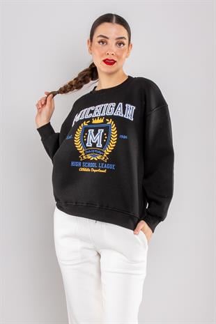 5120 Michagen Bisiklet Yaka İçi Şardonlu Sweatshirt