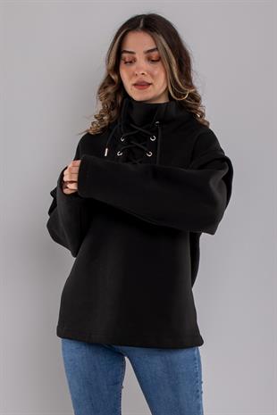 5141 Dikyaka Kuşgözü İpli Şardonlu Sweatshirt